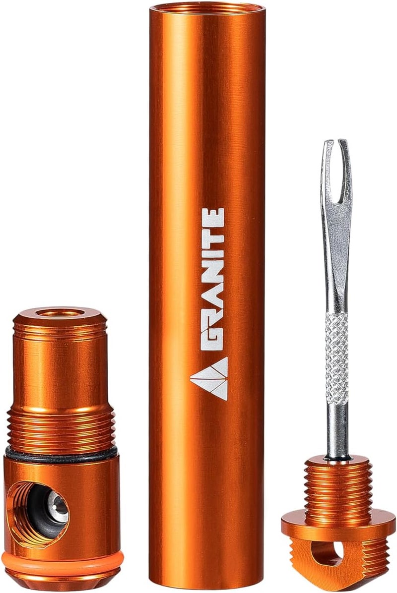 Granite Suture Aero Tire Plug Kit with Integrated CO2 Inflator, Tubeless Tire Repair Kit with 2 Size Plugs, CO2 Tire Inflator Works with Presta Valve - Image 1